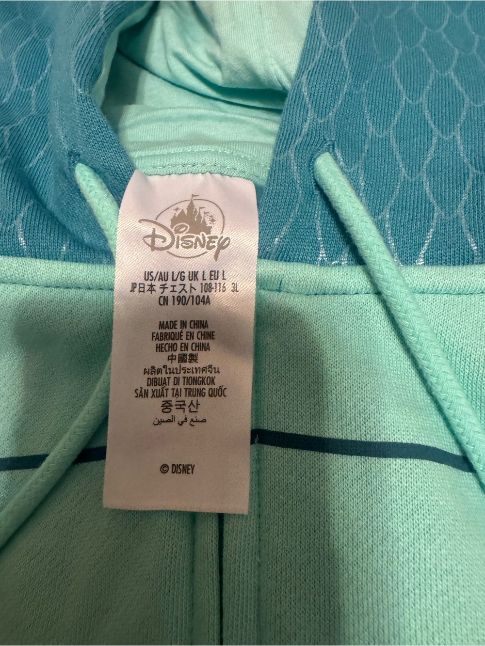 Disney Parks Blue Hoodie Zootopia Gary De’Snake Adult Large NWT - Picture 4 of 8